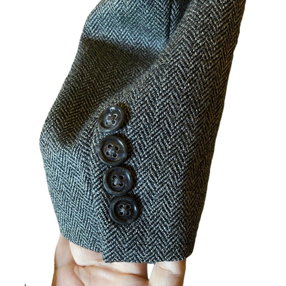 Paul Fredrick Jacket Blazer Mens 44 R New Wool w Viscose Lined Gray Herringbone - Picture 5 of 12